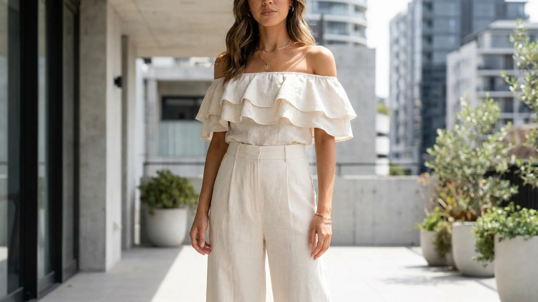 Ruffled Off-Shoulder Top
